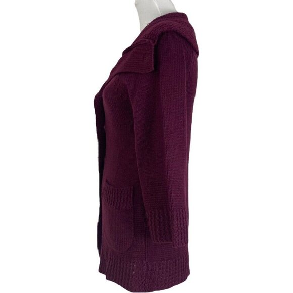 Talie Women's Purple Romantic Hip Length Casual Knit Cardigan Sweater Small/C34 - Picture 4 of 9